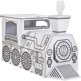 cardboard train to color,  $30...perfect indoor party activity if it rains Cardboard Train, Train Theme Birthday Party, Train Theme, Trains Birthday Party, Discovery Kids, Train Party, Train Birthday, Polar Express, Vacation Bible School