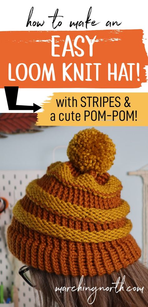 Round Loom Beanie Pattern, Loom A Hat, Round Loom Hat Patterns Free, Circle Loom Hat, Loom Knit Baby Hat Pattern, Free Loom Knitting Patterns Hat, Circle Loom Hat Patterns, Loom Knit Ornaments, Loom Beanie Patterns