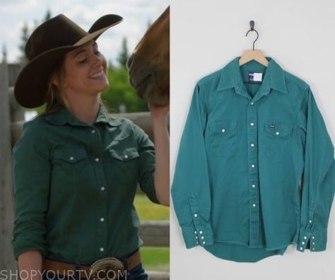 Heartland: Season 17 Episode 1 Amy's Western Shirt Heartland Seasons, Cowgirl Pictures, Western Shirt, Heartland, Western Shirts, Fashion Looks, My Style, Wardrobe, Tv