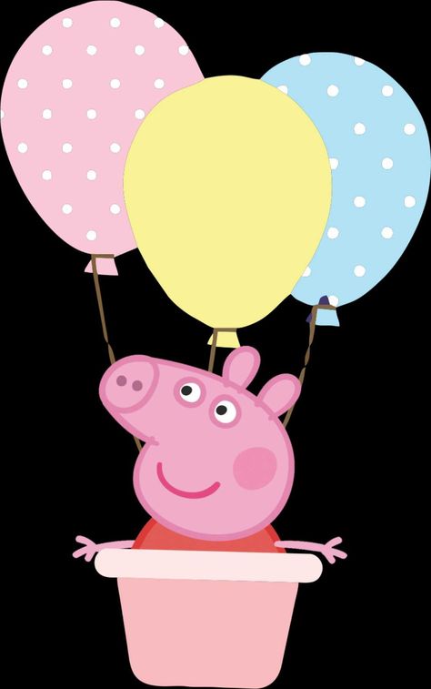 Peppa Pig Painting, Baby Tv Show, Peppa Pig Images, Alice In Wonderland Fancy Dress, Peppa Pig Imagenes, Peppa Pig Happy Birthday, Peppa Pig Birthday Decorations, Peppa Pig Birthday Party Decorations, Hot Air Balloon Cake