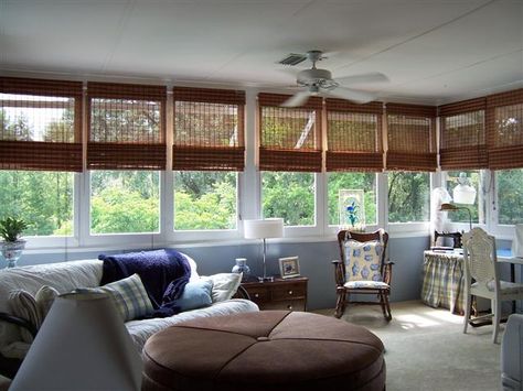 Porch Window Treatments, Small Sunroom Designs, Sunroom Window Treatments, Sunroom Curtains, Sunroom Decor, Sunroom Windows, Cozy Sunroom, Small Sunroom, Porch Window