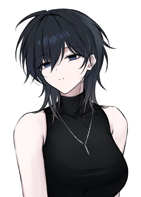 Tomboy Art, Anime Black Hair, 5 Anime, Anime Monochrome, Anime Canvas, Manga Pictures, Female Character Design, Dark Anime, Cute Anime Pics