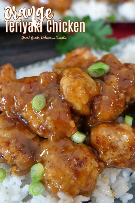 Orange Teriyaki Chicken Great Grub, Teriyaki Chicken Crockpot, Chicken Teriyaki Sauce, Chicken Orange, Chinese Meals, Fabulous Desserts, Teriyaki Recipe, Chinese Chicken Recipes, Chinese Foods