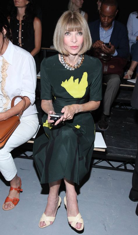 Every outfit Anna Wintour wore during New York fashion week 2014 | Fashion | The Guardian Anna Wintor, Anna Wintour Style, Visionary Fashion, Magazine Vogue, Nicky Hilton, Anna Wintour, 2014 Fashion, Celebrity Look, Proenza Schouler