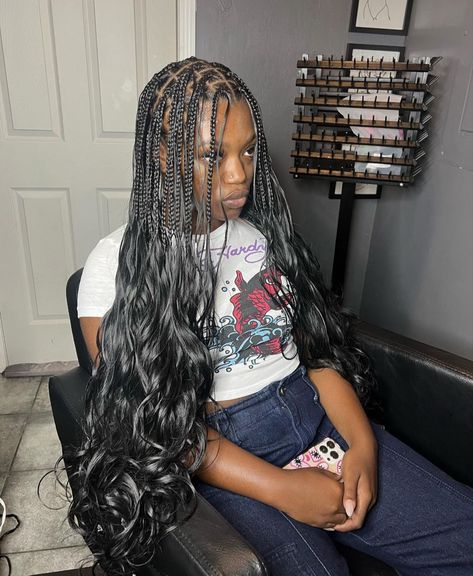 Large French Curl Braids, Boho French Curl Braids, Braid Reference, Blackgirl Hairstyle, French Curls, French Curl, Goddess Braids Hairstyles, Box Braids Hairstyles For Black Women, Braided Cornrow Hairstyles