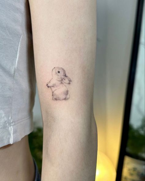 Bunny Tattoo Small, Hase Tattoos, Glyndon King, God Of Malice, Bunny Tattoo, Rabbit Tattoo, Pink Tattoo, Rabbit Tattoos, Petite Tattoos