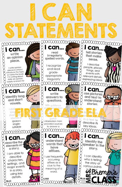 These First Grade ‘I Can’ statement charts are perfect to display on an objective board or a focus board! The charts will provide your students with visual reminders about what skills to work on, and keep you, as the teacher, accountable and on track with the learning focus. This pack includes charts for all of the First Grade Common Core ELA Standards! #commoncore #icanstatements #1stgrade #icancharts #bulletinboards #classcharts #backtoschool #1stgradeliteracy #firstgradeliteracy First Grade Ela, Objectives Board, Tracking Student Progress, Reading Strategies Posters, Focus Boards, Virtual Teaching, Teaching Language, Common Core Ela, Learning Targets