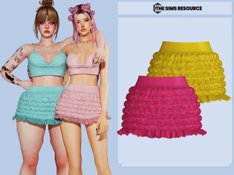 Sims 4 Ruffle Skirt, Sims 4 Cc Bloomers, Sims 4 Bloomers, Red Velet, Feminine Clothes, Sims 4 Cas Mods, Sims Clothes, Cc Clothes, Sims 4 Downloads