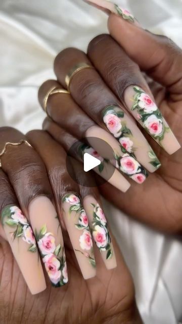 Nailporn on Instagram: "🍃🥀🌹 ROSE GARDEN 🌹🥀🍃 . . . . . . . . . . . For the newest & coolest nail products click the link in our bio 🔗 Posted by @nailporn follow us for color-coordinated nail posts 🩷 Nails by @sauvage_artistry 🍃🥀🌹 #acrylicnails #acrylic #nailswag #nails2inspire #instanails #instagood #nailsonfleek #nailsonpoint #nailboss #nailpro #nailstagram #nailsofinstagram #longnails #nailsdone #nailgasm #nails #nailart #nailsofig #nailsaddict #nailinspo #cutenails #glitternails #chromenails #marblenails #notd #naildesigns #nailedit #showyourclawssss #nailporn" Roses Nails Design, Valentines Nail Designs, Alabama Nails, Valentines Nail, Nail Decor, Nail Designs Valentines, Nail Products, Nails Spring, Artist Aesthetic