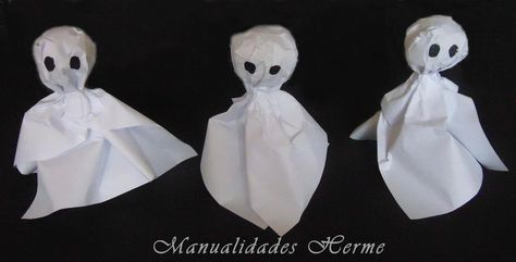 Fantasmas de papel muy fáciles de hacer, perfectos para Halloween Napkin Rings, Media, Halloween, Disney, Home Decor, Home Décor