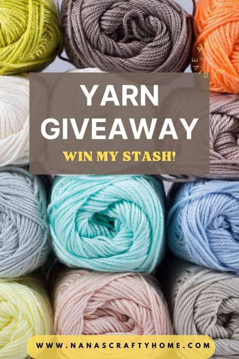 Enter our exclusive yarn giveaway for a chance to win a delightful assortment of yarns! Win My Yarn stash giveaway by Nana's Crafty Home! Don't miss this opportunity to enhance your creativity – enter now and make your yarn dreams a reality!" Crochet Giveaways, Crochet Giveaway Ideas, How To Soften Acrylic Yarn Projects, Cute One-size Acrylic Yarn Beanie, Eco-friendly Yarn Bag For Everyday Use, Thirty One Consultant, Large Blankets, Yarn Stash, Thirty One Gifts