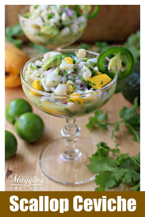 Summer Ceviche, Mexican Appetizers Easy, Mexican Appetizer, Scallop Ceviche, Mexican Seafood, Mexican Appetizers, Hawaiian Dishes, Ceviche Recipe, Cooking Seafood