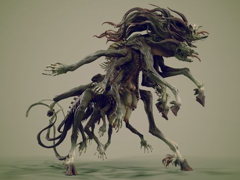 ArtStation - Mother of Goat, Sadan Vague Lovecraft Monsters, Zombie Monster, Horror Drawing, Lovecraftian Horror, Beast Creature, Dark Souls Art, Horror Monsters, Soul Art, Monster Design