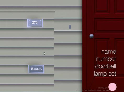 Sims 4 Doorbell, Sims 3 Garden, Garden Sets, Sims Furniture, Door Numbers, Lamp Set, Sims Community, Garden Set, The Sims4