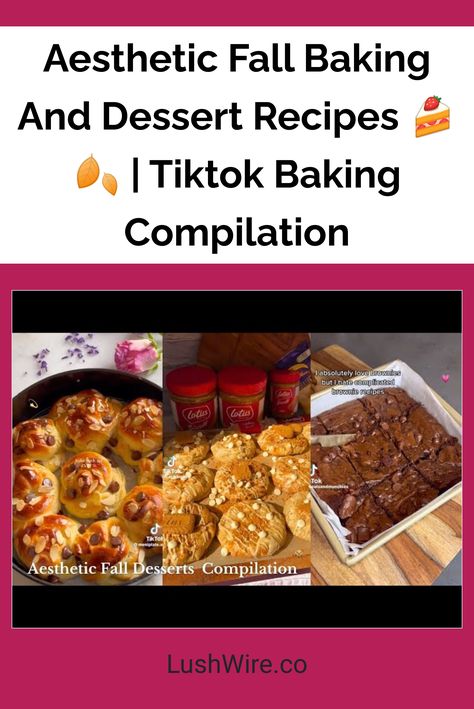 Aesthetic Fall Baking And Dessert Recipes 🍰🍂 | Tiktok Baking Compilation Tiktok Baking, Pumpkin Spice Latte Cupcakes, Sweet Potato Cupcakes, Aesthetic Fall Vibes, Salted Caramel Apple Pie, Recipes Tiktok, Apple Pie Bars, Caramel Apple Pie, Tea Cookies