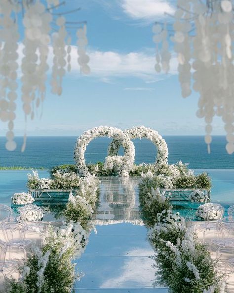 Wedding On Water, Water Wedding Ceremony, Inside Wedding Ceremony, Wedding Ceremony Setup, Turkey Wedding, Oceanfront Wedding, Ceremony Details, Water Wedding, Wedding Reception Centerpieces