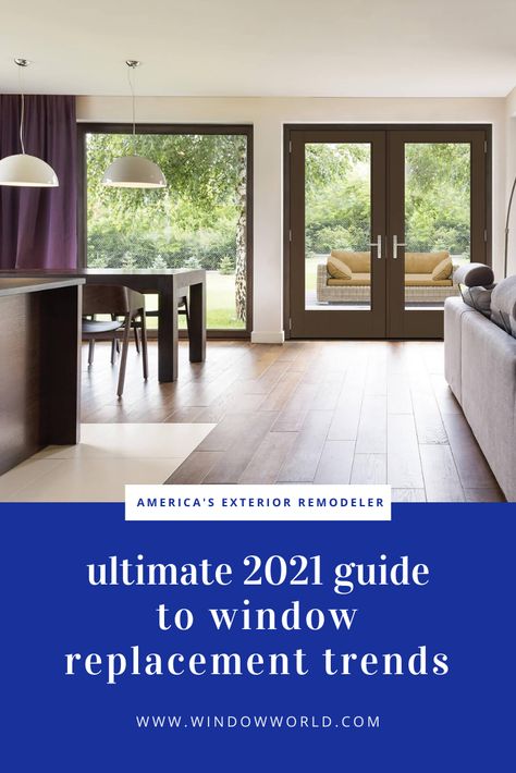 The latest window trends for your home transformation. Window World Ultimate 2021 Guide to Window Replacement Trends Large Window Replacement Ideas, Window Replacement Ideas, Doors Pictures, Warehouse Windows, Window World, Window Manufacturers, Awning Windows, Home Transformation, Dark Windows