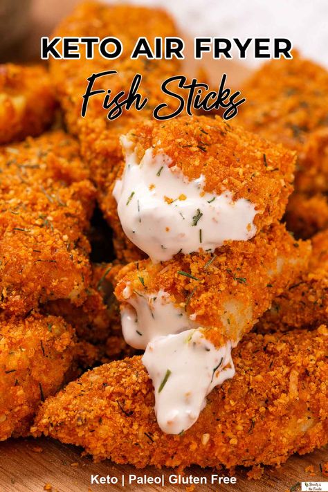 Air Fry Fish Recipe, Air Fryer Fish Sticks, Air Fried Fish, Keto Air Fryer Recipes, Air Fryer Fish Recipes, Haddock Recipes, Keto Seafood, Recipes List, Keto Air Fryer