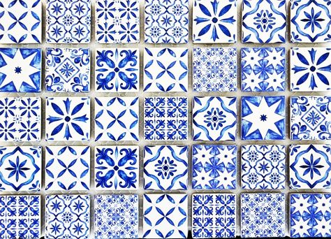 Decorative Miniature Ceramic Blue Chinoiserie Tile, Hobby miniatures floor tile, Crafts wall mosaics, Ceramic wall art, Dollhouse Decorating by ThaiMiniatureStore on Etsy Portuguese Tile Pattern, Portuguese Azulejos, Dollhouse Decorating, Flooring Kitchen, Blue Chinoiserie, Tile Crafts, Portuguese Tiles, Ceramic Wall Art, Dollhouse Decor