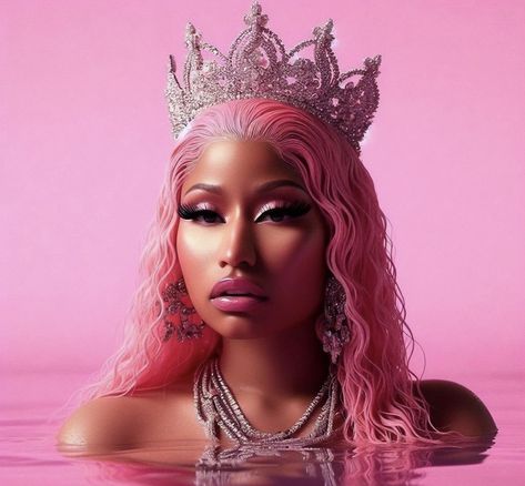 Nicki Minaj Crown, Nicki Minaj Pink Hair, Nicki Minaj Pink Print, Nicki Minaj Pink Friday, Nikki Minaj, Nicki Minaj Photos, Cheerleading Hairstyles, Nicki Minaj Pictures, Aesthetic Roses