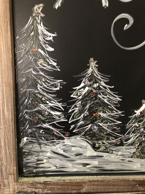 Window Paintings, Chalk Marker, Winter Tree, Board Art, Chalk Markers, Window Painting, Winter Forest, Winter Trees, Chalkboard Art