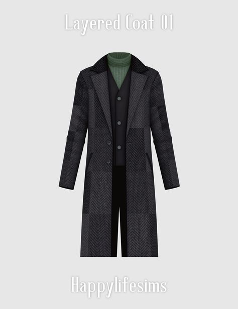 [Lonelyboy] TS4 Layered Coat 01 | Patreon Modern Fashion Outfits, Sims 4 Male Clothes, Sims 4 Body Mods, Free Sims, Sims Four, Trench Coat Men, Sims 4 Cas, Sims 4 Game, Sims 4 Cc Finds