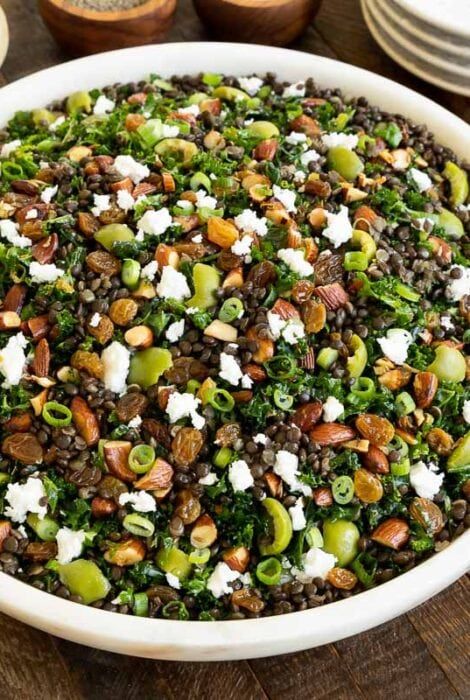 This Mediterranean Black Lentil Salad is the ONE you need to take to every potluck, picnic and/or party that you're invited to! It's loaded with healthy ingredients, can be made ahead and is irresistibly delicious (even to kale and lentil naysayers!) Lentil And Kale Salad, Beluga Lentils Recipes, Black Lentil Recipes, Black Lentil Salad, Rice Meals, Lentil Salad Recipes, French Green Lentils, Black Lentils, Black Bean Salad