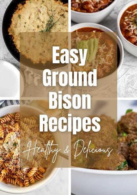 Bison Sausage Recipes, Recipes With Ground Bison, Ground Bison Recipes Easy, Bison Recipes Healthy, Ground Bison Recipes Healthy, Buffalo Meat Recipes, Bison Meat Recipes, Bison Burger Recipe, Ground Bison Recipes