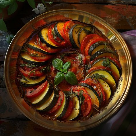 Classic Ratatouille Recipe Ratatouille is a traditional French Provençal stewed vegetable dish, originating in Nice. It is a beautiful and delicious medley of vegetables, slow-cooked to perfection, and is a versatile dish that can be served as a main or a side. Here's how to make this classic ratatouille. Ingredients: For the Base: 2 tablespoons olive oil 1 large onion, finely chopped 4 cloves garlic, minced 1 red bell pepper, finely chopped 1 yellow bell pepper, finely chopped 2 cups crush... Classic Ratatouille Recipe, Ratatouille Ingredients, Accessories Drawing, Yellow Bell Pepper, Ratatouille Recipe, Vegetable Dish, Yellow Squash, Interesting Food, Roma Tomatoes