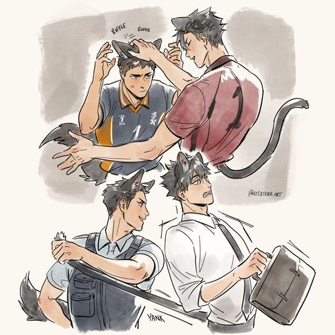 #haikyuu #daichisawamura #kurootetsurou Kuroo And Daichi, Daichi Sawamura, Pokemon Game Characters, Kuroo Haikyuu, Kuroo Tetsurou, Natural Disaster, Haikyuu Fanart, Anime Dolls, Epic Art