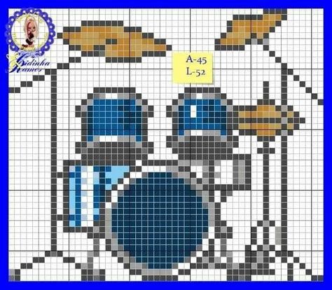 Crochet Music, Drum Patterns, Crochet Pillow Cover, Pixel Drawing, Bead Loom Pattern, Pixel Art Grid, Pixel Art Pattern, Crochet Tapestry, Perler Patterns