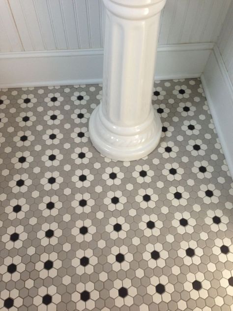 Ny Bathroom, Crazy Bathroom, Tile Entryway, Shower Flooring, Mosaic Bathroom Tile, Hexagon Tile Floor, Ceramic Tile Bathrooms, Vintage Tiles, Mold In Bathroom