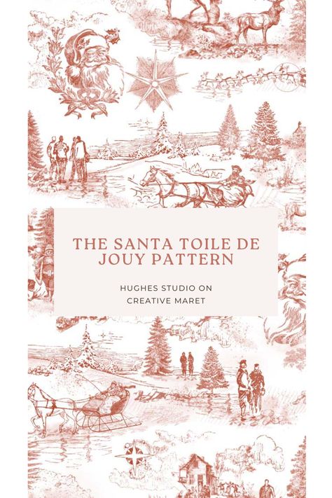 Toile Christmas, Christmas Toile, Xmas Images, French Aesthetic, Holiday 2024, Pattern Tile, Kids Pjs, Santa Reindeer, Christmas Graphics