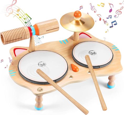 Kids Drum Set, Wooden Musical Instruments, Toy Drum, Baby Learning Toys, Baby Musical Toys, Kids Musical Instruments, Toys Montessori, Sweet Time, Toys For Toddlers