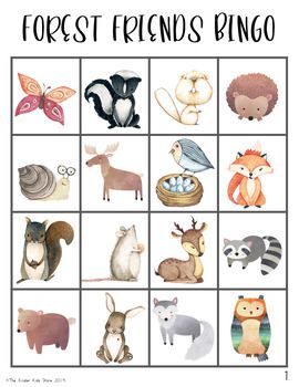 Woodland Animals Bingo Game by The Kinder Kids | TpT Forest Animals Preschool, Animals Preschool, Forest Crafts, Woodland Forest Animals, Forest Birthday Party, Woodland Animals Theme, Forest Birthday, Woodland Birthday Party, Woodland Birthday