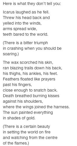 icarus Quotes About Icarus, Icarus Poem, The Story Of Icarus, Story Of Icarus, Icarus Laughed As He Fell Poem, When Icarus Fell, Icarus Laughed As He Fell, Greek Myths, Poem Quotes