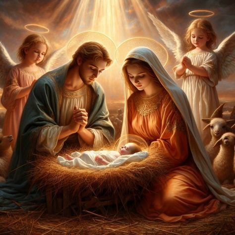 Nativity Scene Pictures, Mary Images, Mother Mary Pictures, Nativity Of Jesus, Christmas Christ, Mother Mary Images, Religious Photos, Merry Christmas Background, Jesus Mary And Joseph