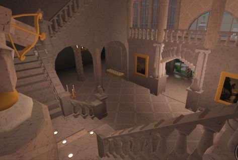 My in progress mansion Bloxburg Mansion Entryway, Bloxburg Castle Interior Ideas, Old Money Mansion Bloxburg, Bloxburg Mansion Entrance, Bloxburg Castle Layout Large Plot, Bloxburg House Ideas Victorian, Castle Layout Bloxburg, Castle Bloxburg Layout, Bloxburg Castle Interior