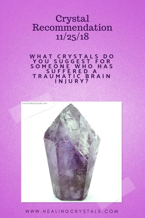 "What crystals do you suggest for someone who has suffered a traumatic brain injury?" #crystals #crystalhealing #brain Healing Brain, Guide To Crystals, Healing Ideas, Chakras Crystals, Head Injuries, Crystals For Healing, Healing Tips, Injury Recovery, Health Challenges