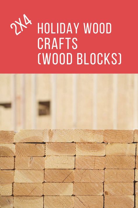 Projects With 2x4 Wood, 2 X4 Christmas Crafts, Scrap 2x4 Projects Diy Christmas, Scrap 2x4 Wood Projects, Wood Block Signs Diy, Projects With 4x4 Posts, Easy Scrap Wood Christmas Projects, 2 X 4 Wood Christmas Tree, Wood Block Decor Diy