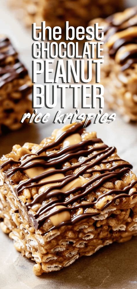 Chocolate Peanut Butter Rice Krispies [15 Minutes] – Chasety Peanut Butter Marshmallow Squares Rice Krispies, Peanut Butter And Chocolate Rice Krispie, Chocolate Rice Crispy Squares, Peanut Butter Chocolate Rice Krispies, Chocolate Peanut Butter Rice Krispies, Camp Desserts, Rice Krispie Recipes, Peanut Butter Rice Krispie Treats Recipe, Peanut Butter Rice Crispy Treats