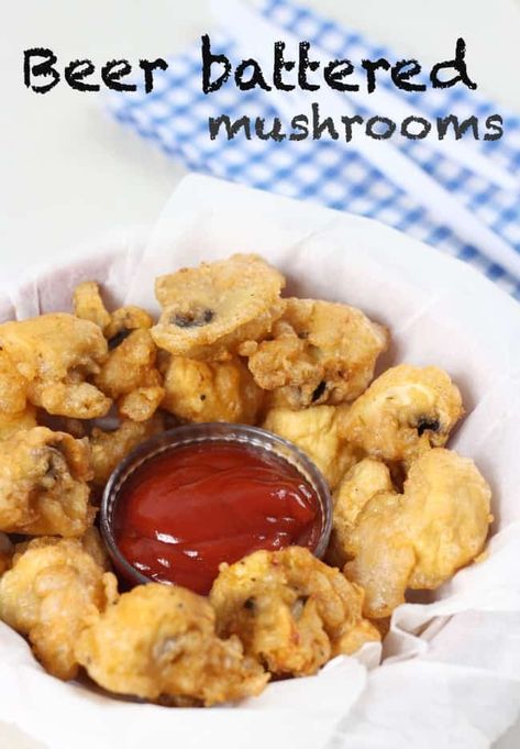 Beer Battered Mushrooms, Deep Fried Pickles Recipe, Fried Donut Holes, Battered Mushrooms, Deep Fried Mushrooms, Fried Mushroom Recipes, Deep Fried Pickles, Fried Pickles Recipe, Deep Fried Recipes