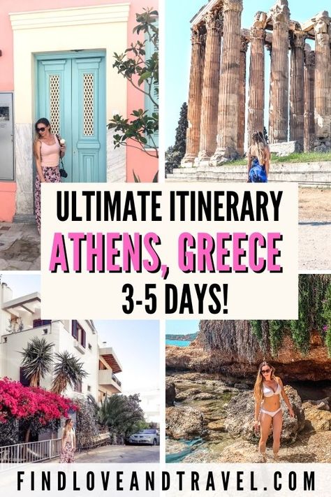 Greece Travel Itinerary, Greece Guide, Athens Beach, Athens Itinerary, Greece Travel Tips, Acropolis Greece, Greece Food, Athens Travel, Greece Itinerary