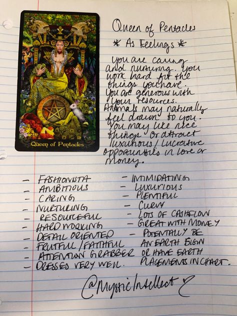 Queen Of Coins Tarot Meaning, Tarot Queen Of Pentacles, Queen Of Pentacles Tarot Meaning, Queen Of Pentacles, Describe A Person, Pentacles Tarot, Holly Hobby, Wands Tarot, Card Meanings