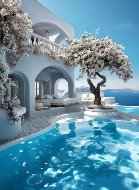 Santorini Resorts, Santorini Villas, Unique Architecture, Dream Holiday, Stone Houses, Dream Home Design, Dream Vacations, Beautiful Destinations, Santorini