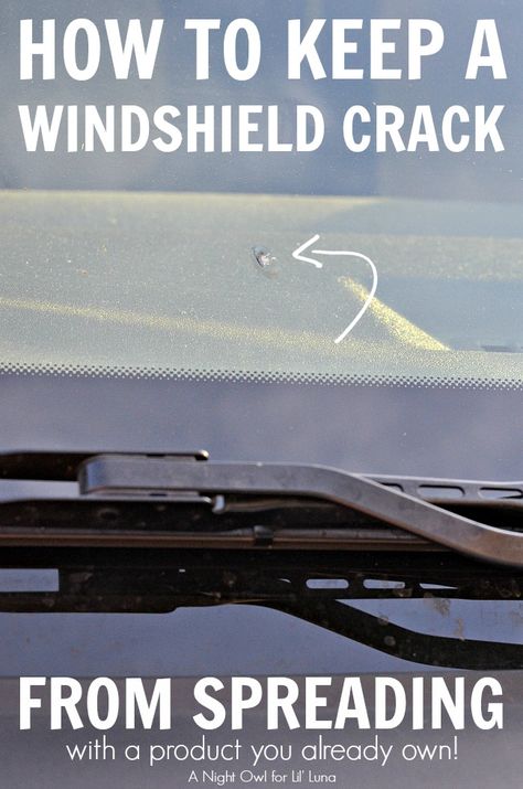 How to keep a windshield crack from spreading! Brilliant! Great tips! One handy little thing is all you need - nail polish! Windshield Repair, Car Care Tips, Clear Nail, Clear Nail Polish, Car Hacks, Simple Life Hacks, Diy Car, Car Maintenance, Diy Cleaning Products