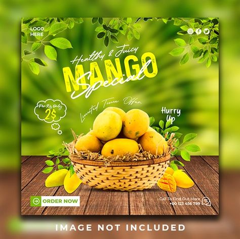 Instagram Banner, Mango Fruit, Post Ad, Banner Template Design, Social Media Banner, Post Design, Banner Template, Media Post, Banner Design