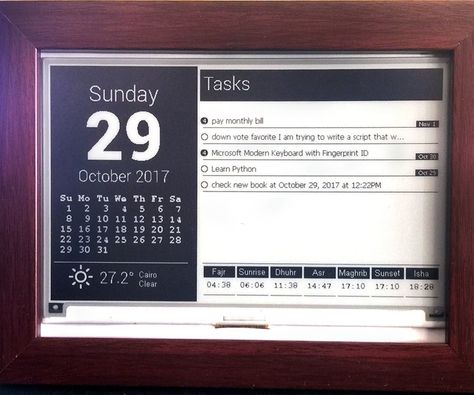 Tasks List, E Paper Display, Paper Display, Weather Display, Computer Projects, Prayer Times, Task List, My Desk, A Prayer
