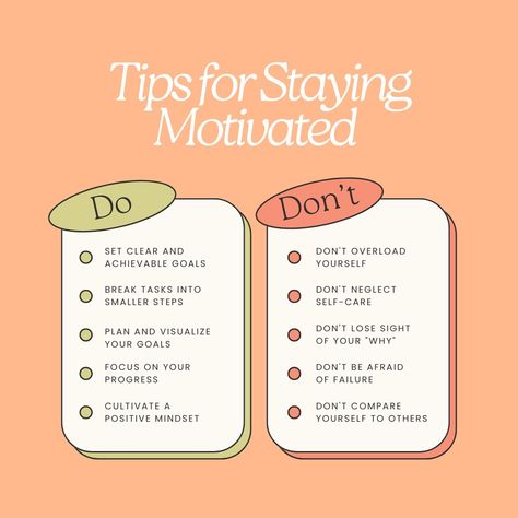 ✨ Tips for Staying Motivated ✨ Set Clear Goals 📝: Break your big goals into smaller, achievable steps. Stay Organized 📅: Keep track of your progress with a planner or app. Find Your Why 💡: Remind yourself why you started in the first place. Stay Positive 😊: Surround yourself with positivity and like-minded people. Celebrate Small Wins 🎉: Every step forward is worth celebrating! Take Breaks 🧘‍♀️: Rest is just as important as hustle. 💬 What's your top tip for staying motivated? Drop it in the ... Celebrate Small Wins, Small Wins, Find Your Why, Staying Motivated, Big Goals, Dont Compare, Surround Yourself, Dont Be Afraid, Stay Positive