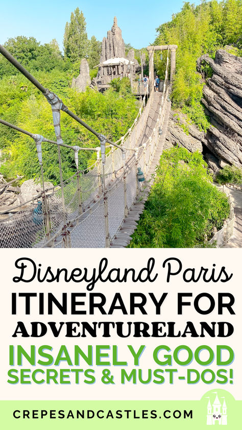 SO many people overlook this hidden gem! Check out the TOP TIPS, secret Easter Eggs, best rides and hot character spots for this Disneyland Paris Itinerary in Adventureland. Tap to get a free printable, too! 📌 Save and follow for more of the best Disneyland Paris Tips! #crepesandcastles #disneylandparistips Disneyland Paris Tips, Adventureland Disneyland, Paris Disneyland, Disneyland Rides, Paris Tips, Paris Itinerary, Disney Paris, Disneyland (paris), Paris Trip